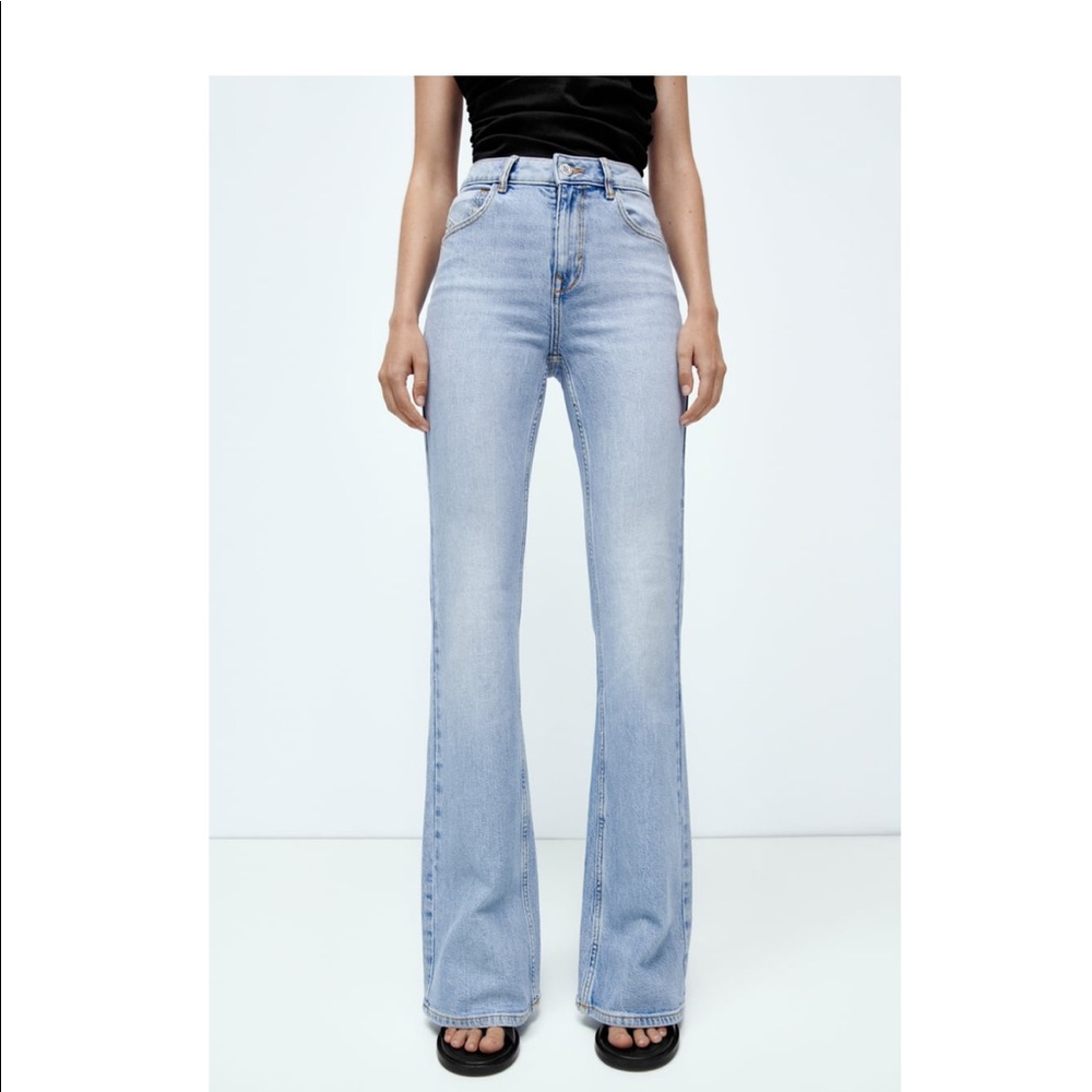 ZARA Z1975 BACK SLIT FLARED JEANS - Picture 14 of 15